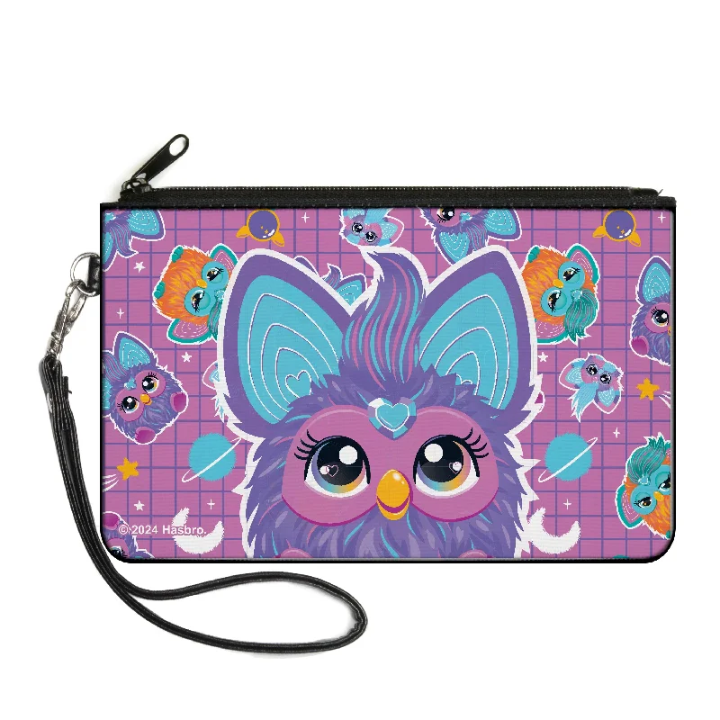 Canvas Zipper Wallet - LARGE - Furby Furbish Phrases and Icons Orange/Pink/Purple Elegant Bags With Limited Stock Available Canvas Zipper Wallet - LARGE - Furby Furbish Phrases and Icons Orange/Pink/Purple Elegant Bags With Limited Stock Available