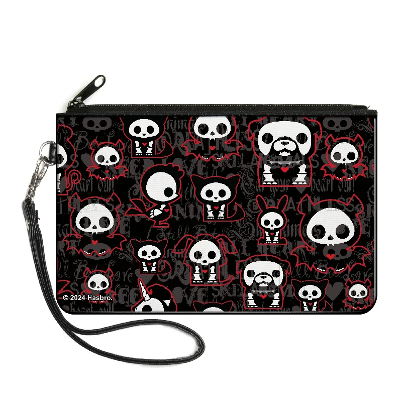 Canvas Zipper Wallet - LARGE - Skelanimals Bonita the Unicorn NEED LOVE Pose Black/Gray/Red/White Classic Totes, Exclusive Deals Canvas Zipper Wallet - LARGE - Skelanimals Bonita the Unicorn NEED LOVE Pose Black/Gray/Red/White Classic Totes, Exclusive Deals