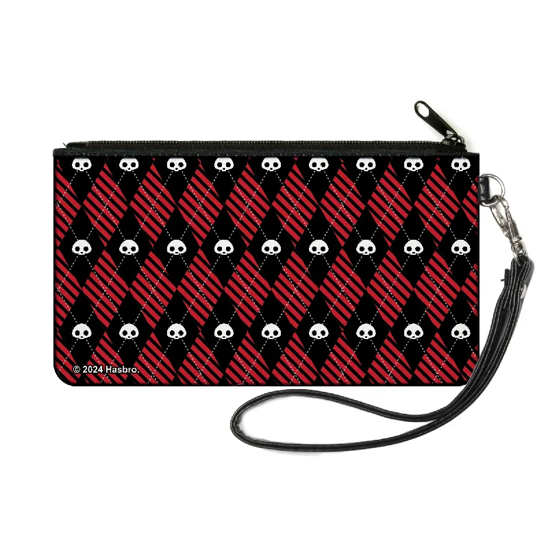 Canvas Zipper Wallet - SMALL - Skelanimals Face Logo Diamond Plaid Black/Red/White The Ultimate Sale On Must-Have Handbags