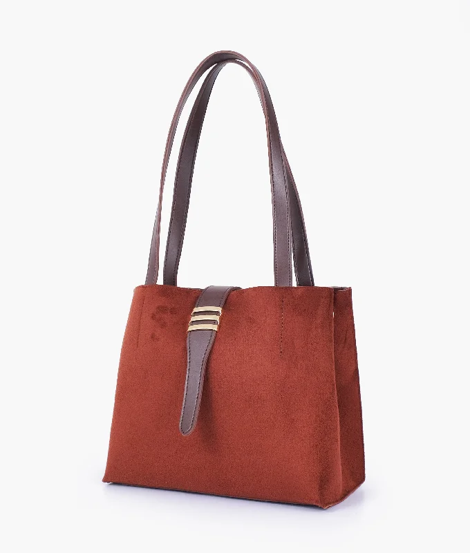 Dark brown suede mini tote bag Trendy And Timeless Handbags Now On Sale