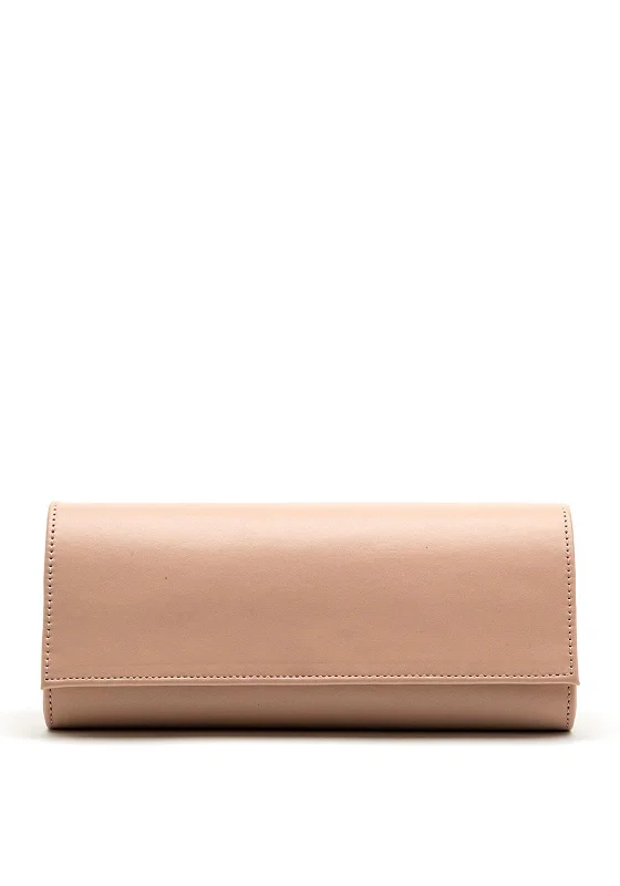 Emis Leather Clutch Bag, Dusty Pink Premium Handbags At Unbeatable Markdowns