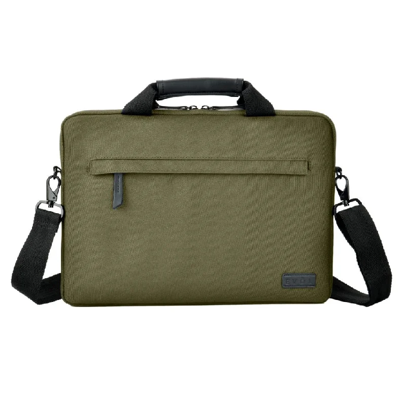 Evol 14.1″ Slim Laptop Brief - Recycled Material - Olive Fashion Bags, Huge Savings