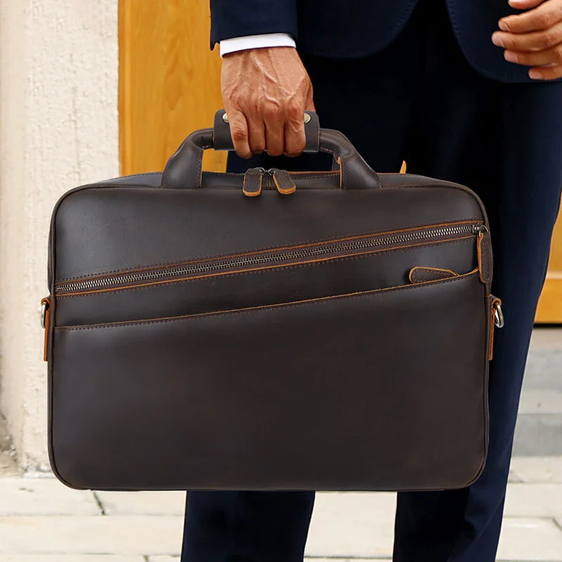 Full Grain Leather Attache Leather Messenger Bag Classic Leather Business Briefcase Vintage 15.6" Laptop Bag For Mens Chic Handbags At Special Promotional Prices Full Grain Leather Attache Leather Messenger Bag Classic Leather Business Briefcase Vintage 15.6" Laptop Bag For Mens Chic Handbags At Special Promotional Prices