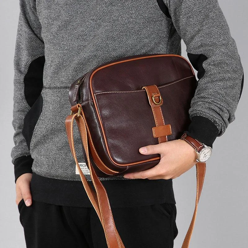 Genuine Leather Mens Cool Shoulder Bag Messenger Bag Chest Bag Bike Bag Cycling Bag for men High-End Bags, Low-End Prices Genuine Leather Mens Cool Shoulder Bag Messenger Bag Chest Bag Bike Bag Cycling Bag for men High-End Bags, Low-End Prices