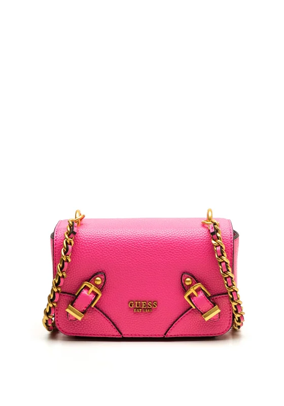 Guess Didi Mini Pebbled Faux Leather Flap Over Crossbody Bag, Watermelon Timeless Handbags At Reduced Prices Guess Didi Mini Pebbled Faux Leather Flap Over Crossbody Bag, Watermelon Timeless Handbags At Reduced Prices