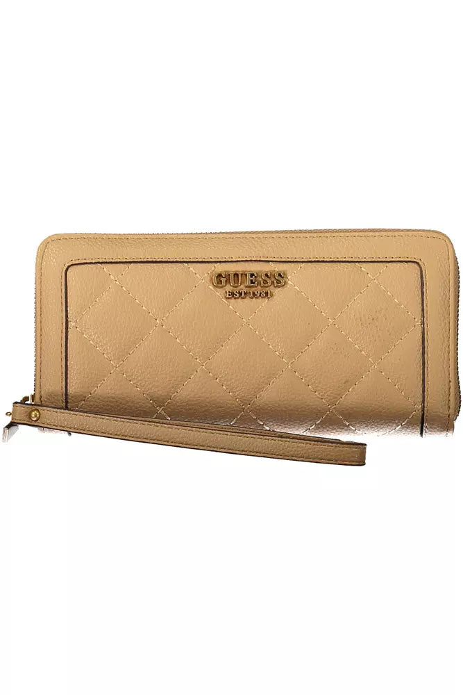 Guess Jeans Beige Polyethylene Women Wallet Stylish Totes With Special Discounts
