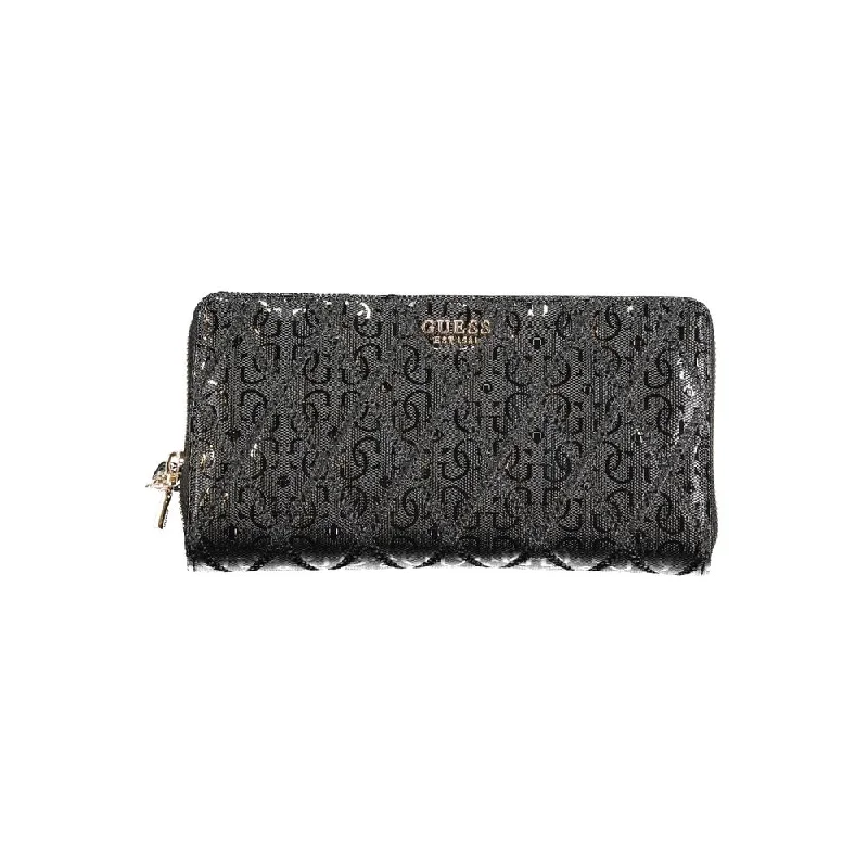 Guess Jeans Black Polyethylene Wallet Premium Bags, Special Prices