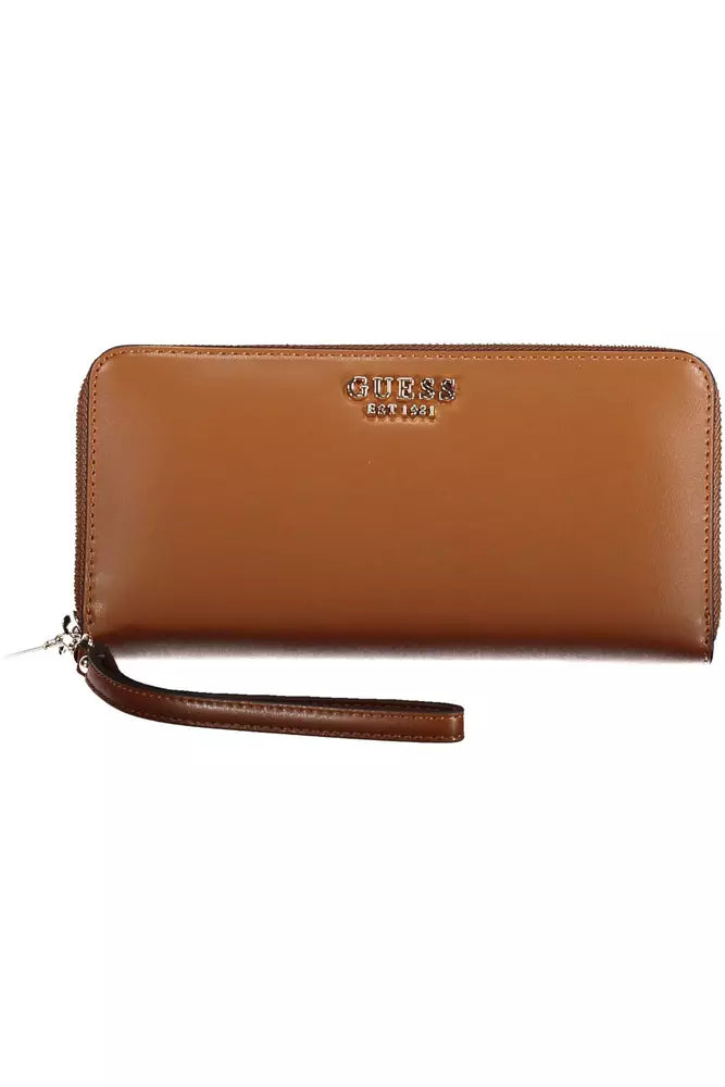 Guess Jeans Brown Polyethylene Women Wallet Elegant Purses At Clearance Prices