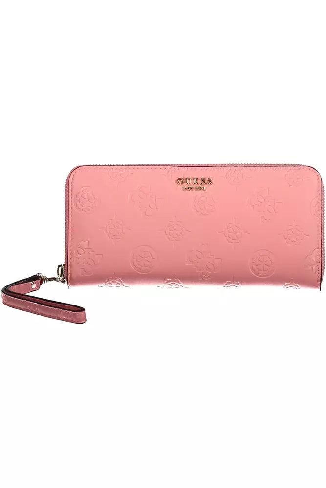 Guess Jeans Pink Polyethylene Women Wallet Statement Bags With Exclusive Savings
