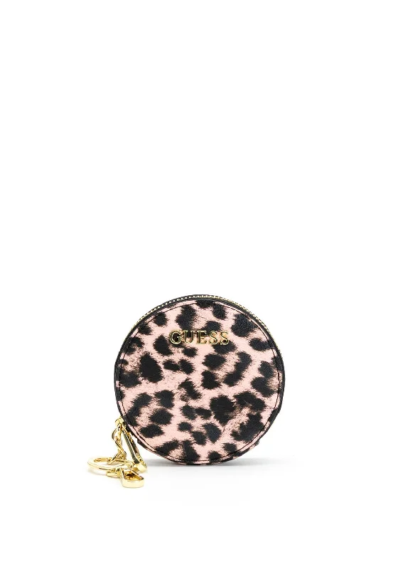 Guess Lalie Animal Print Pochette, Rose Pink Flash Sale On Designer Bags