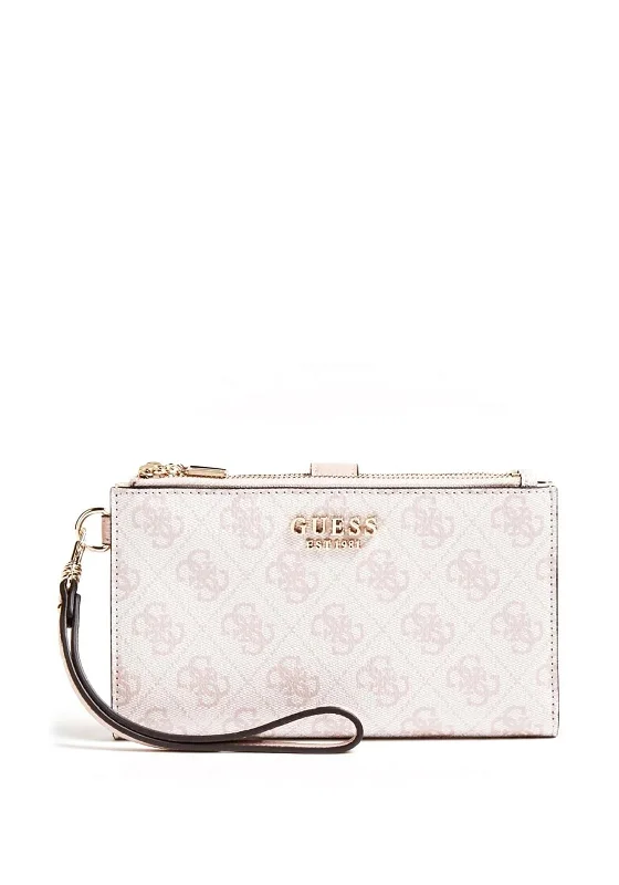 Guess Zadie Logo Print Snap Button Wallet, Powder Grab Your Favorite Handbags At Discounted Prices Guess Zadie Logo Print Snap Button Wallet, Powder Grab Your Favorite Handbags At Discounted Prices