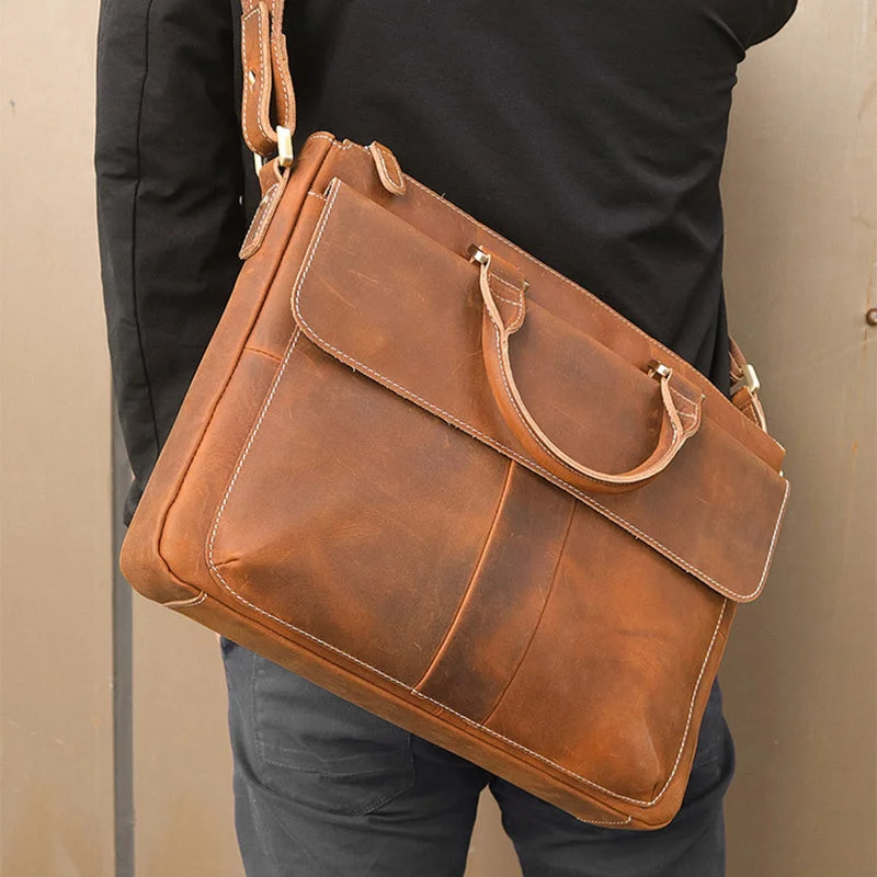 Handmade Crazy Horse Leather Briefcase Men's Business Cross Body Bags Leather Handbags 7113 Timeless Bags, Flash Sale Handmade Crazy Horse Leather Briefcase Men's Business Cross Body Bags Leather Handbags 7113 Timeless Bags, Flash Sale