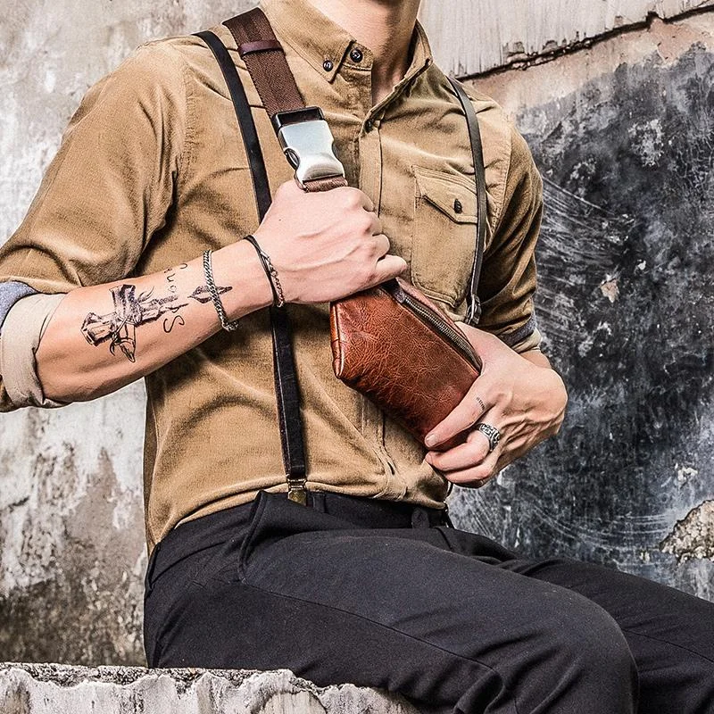 Handmade Leather Fanny Pack Mens Waist Bag Hip Pack Belt Bag Bumbag for Men Grab Your Favorite Handbags At Discounted Prices