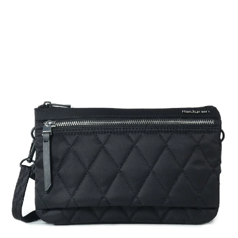 Hedgren Emma Crossbody Bag RFID Quilted Black Trendy Backpacks With Big Discounts
