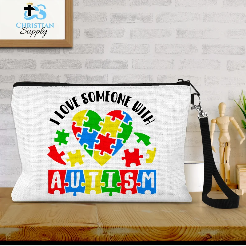 I Love Someone with Autism Awareness Wristlet Best Handbag Sale Of The Season