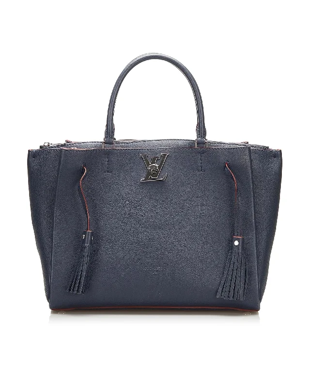 Louis Vuitton Lockme II Tote Bag Blue Leather Grab Stylish Bags Before They're Gone
