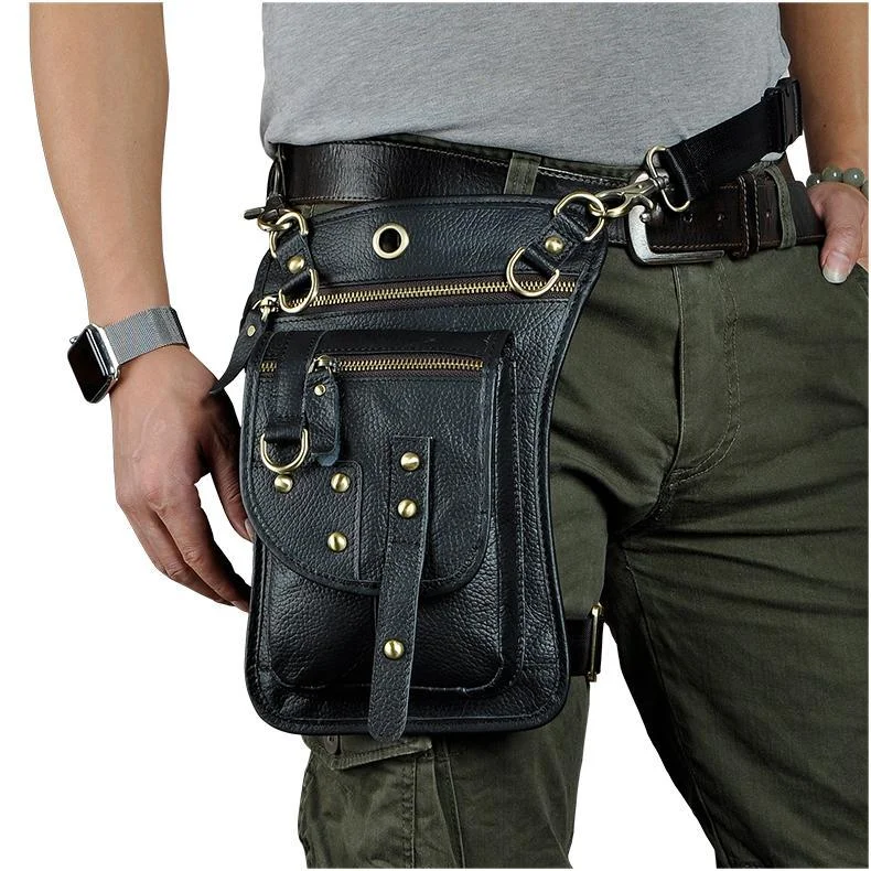 LEATHER MEN FANNY PACK SMALL WAIST BAG HIP PACK BELT BAG BUMBAG FOR MEN Upgrade Your Look With Fashionable Bags