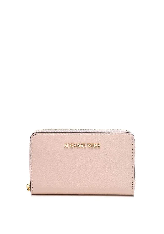MICHAEL Michael Kors Jet Set Small Leather Zip Around Wallet, Soft Pink Elegant Bags With Limited Stock Available MICHAEL Michael Kors Jet Set Small Leather Zip Around Wallet, Soft Pink Elegant Bags With Limited Stock Available