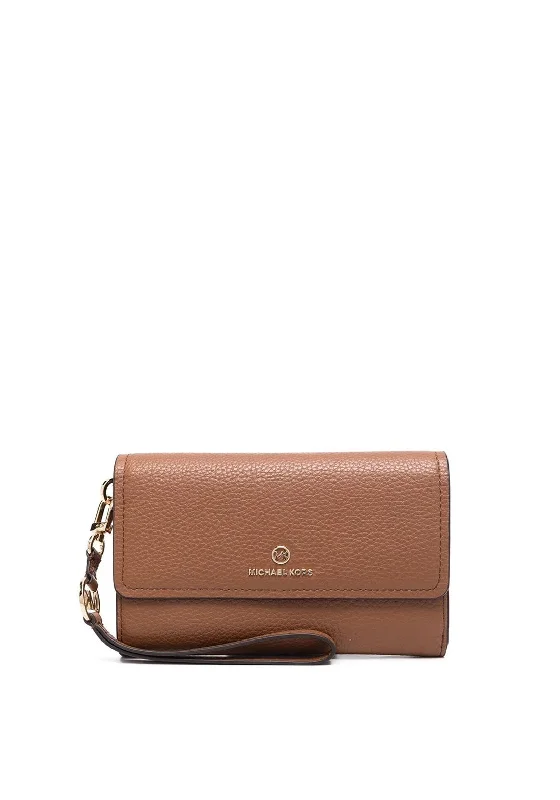 MICHAEL Michael Kors Luggage Pebbled Leather Wristlet, Tan Timeless Handbags Now At Special Discounts MICHAEL Michael Kors Luggage Pebbled Leather Wristlet, Tan Timeless Handbags Now At Special Discounts