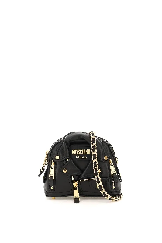 Moschino nappa leather mini biker bag Everyday Elegance At Special Prices