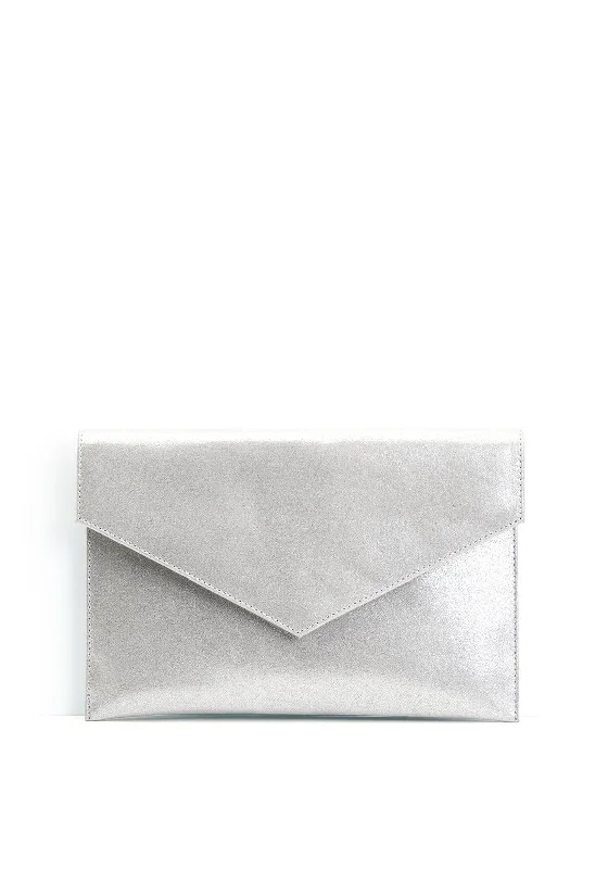Pomares Metallic Envelope Clutch Bag, Silver Designer-Inspired Bags At Reduced Prices Pomares Metallic Envelope Clutch Bag, Silver Designer-Inspired Bags At Reduced Prices
