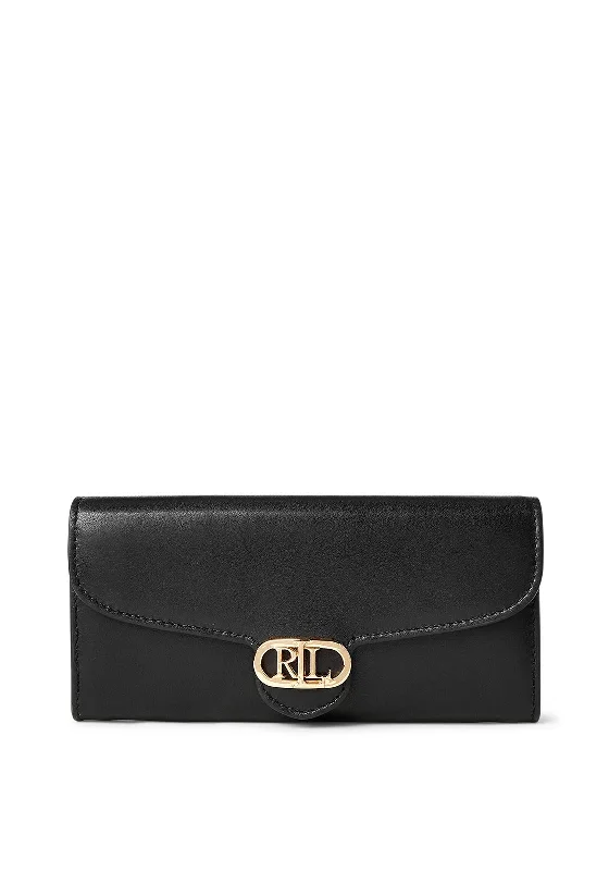 Ralph Lauren Logo Flap Wallet, Black Timeless Handbags At Reduced Prices