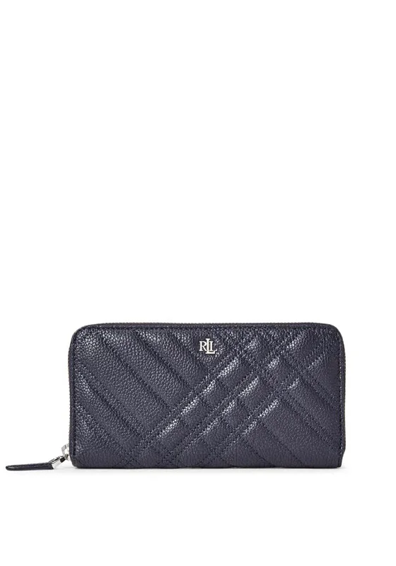 Ralph Lauren Quilted Zip Purse, Navy Statement Bags With Exclusive Savings