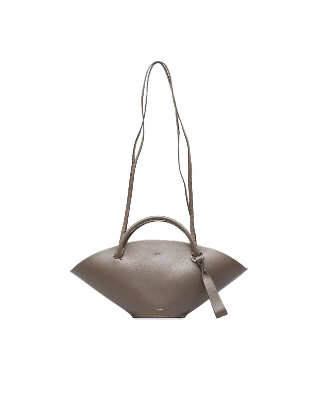 Jil Sander Tangle Small Leather Bag Grey Grab Your Favorite Handbags For Less