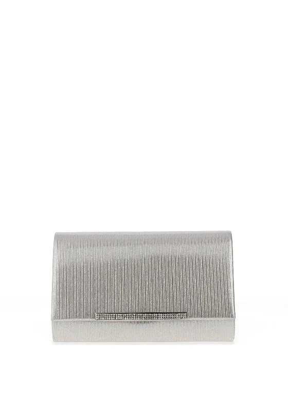 Zen Collection Shimmer Stripped Clutch Bag, Silver Premium Handbags With A Touch Of Elegance Zen Collection Shimmer Stripped Clutch Bag, Silver Premium Handbags With A Touch Of Elegance