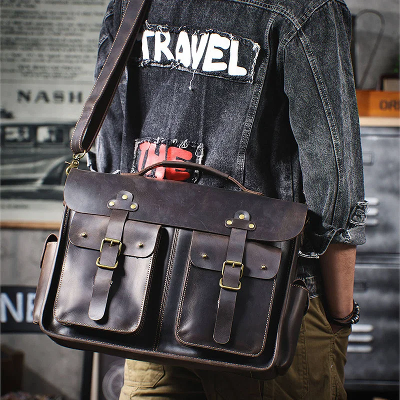Vintage Large Leather Briefcase 14" Leather Briefcase Laptop Bag Full Grain Leather Messenger Bag Crossbody Bag For Men Classic Totes At Unbeatable Deals Vintage Large Leather Briefcase 14" Leather Briefcase Laptop Bag Full Grain Leather Messenger Bag Crossbody Bag For Men Classic Totes At Unbeatable Deals