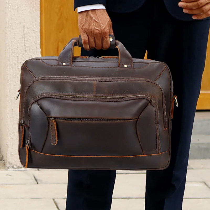 Vintage Leather Briefcase 15.6" Laptop Bag Full Grain Leather Messenger Bag Travel Shoulder Bag Crossbody Bag Grab Your Favorite Handbags For Less Vintage Leather Briefcase 15.6" Laptop Bag Full Grain Leather Messenger Bag Travel Shoulder Bag Crossbody Bag Grab Your Favorite Handbags For Less