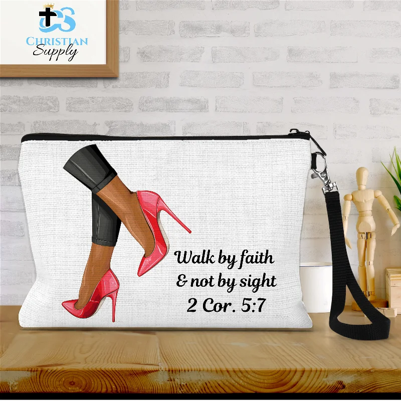 Walk by Faith & Not by Sight Heel Wristlet Designer Bags, Low Prices