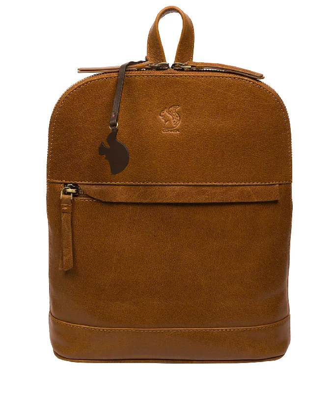 'Amora' Dark Tan Leather Backpack Elegant Bags, Limited Stock Available