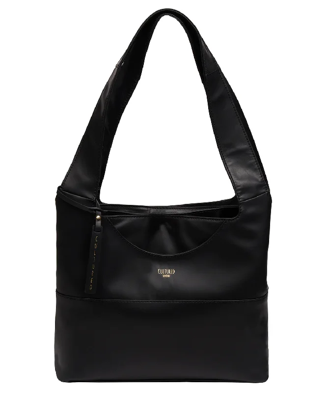 'Ariel' Black Leather Shoulder Bag Premium Quality Bags At Affordable Prices