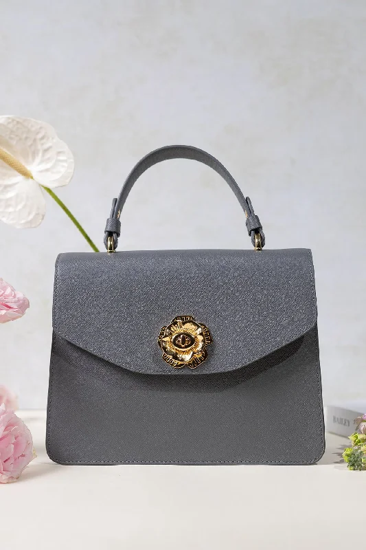 Aster-Grey Leather Shoulder Bag Stylish Totes, Special Discounts