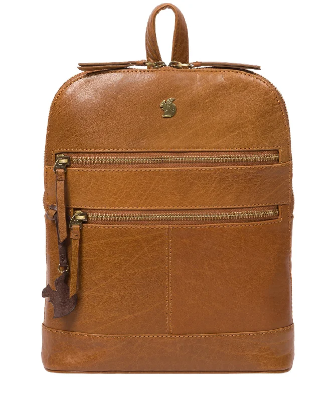 'Francisca' Dark Tan Leather Backpack Stylish Handbags At Unbeatable Discounts