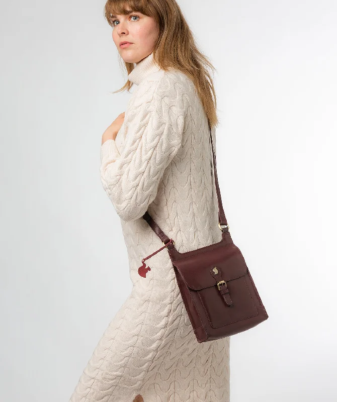 'Sasha' Plum Leather Cross Body Bag Limited-Stock Bag Clearance – Grab Your Favorite Now