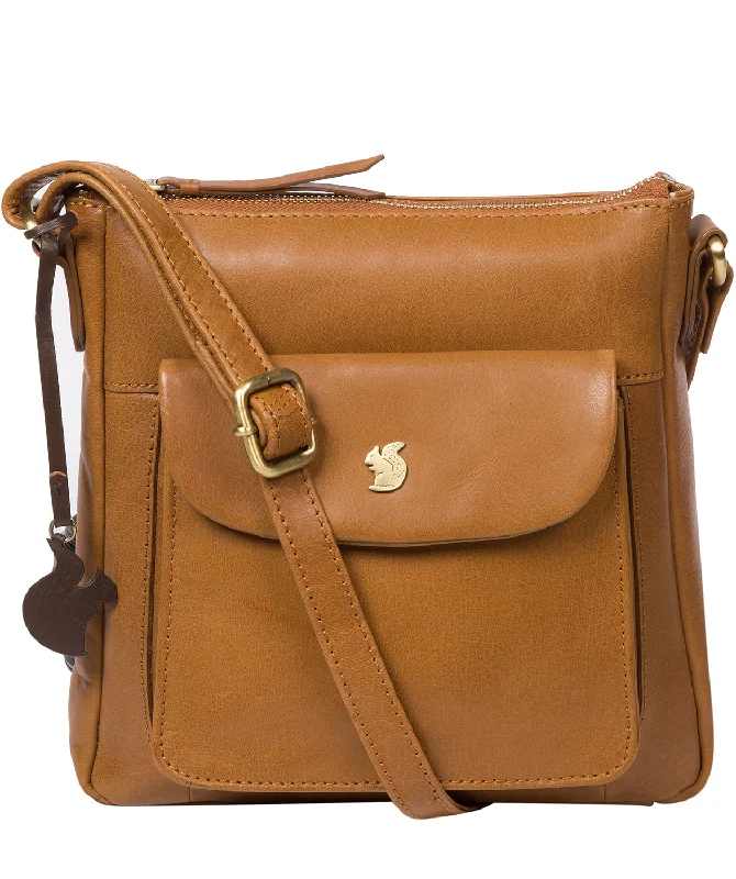 'Shona' Dark Tan Leather Cross Body Bag Grab Your Favorite Handbags For Less