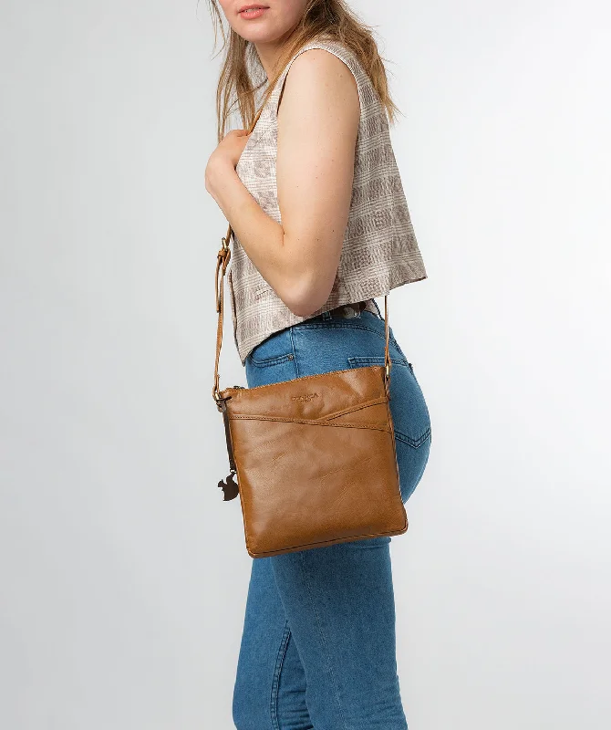 'Avril' Dark Tan Leather Cross Body Bag Best Bag Sale Of The Season