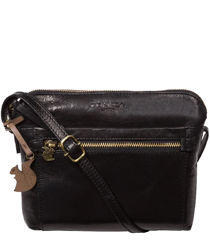 'Frida' Black Leather Cross Body Bag Stylish Totes With Special Discounts