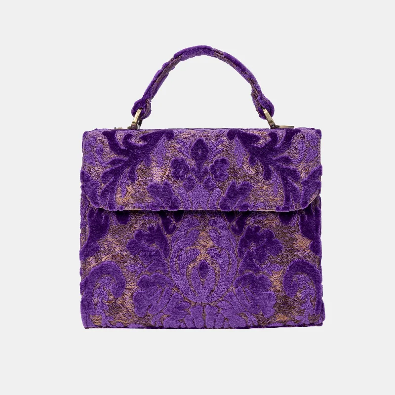 Burnout Velvet Purple Flap Satchel Affordable Elegance, Grab Yours Now