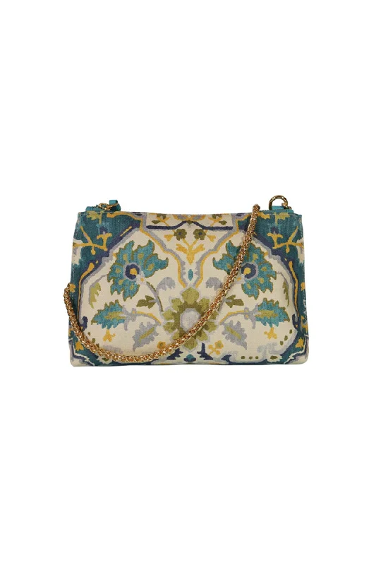 Carnation Turquoise Printed Leather Shoulder Bag The Best Handbag Sale Of The Season Carnation Turquoise Printed Leather Shoulder Bag The Best Handbag Sale Of The Season