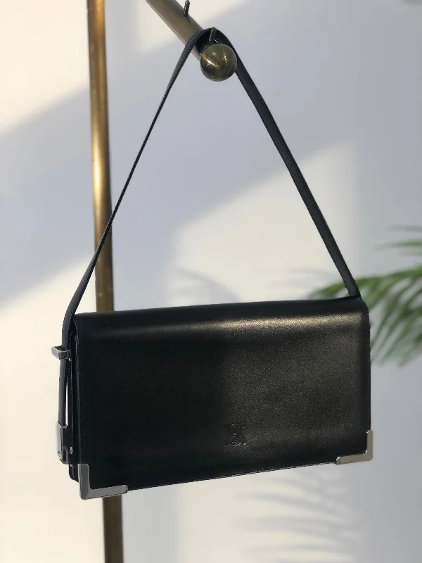 CELINE Blason Metal Corner Leather Handbag Black Vintage zepdjs Trendy Purses At Unbeatable Discounts CELINE Blason Metal Corner Leather Handbag Black Vintage zepdjs Trendy Purses At Unbeatable Discounts