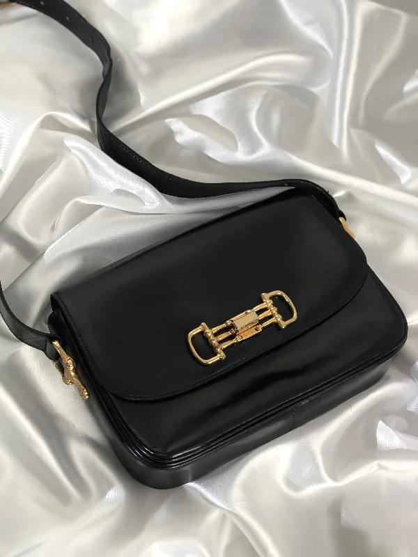 CELINE Horse Bit Leather Crossbody Shoulder bag Black Vintage p25eua The Perfect Bag Sale For A Seasonal Refresh CELINE Horse Bit Leather Crossbody Shoulder bag Black Vintage p25eua The Perfect Bag Sale For A Seasonal Refresh