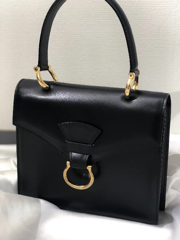 CELINE Horse bit Leather Handbag Black Vintage 8cz4dx Everyday Elegance At Lower Prices CELINE Horse bit Leather Handbag Black Vintage 8cz4dx Everyday Elegance At Lower Prices