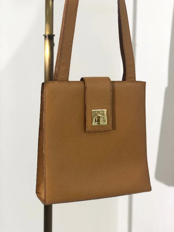 CELINE Turn Lock Leather Totebag Camel Vintage m8wr5m Premium Handbags At Unbeatable Markdowns CELINE Turn Lock Leather Totebag Camel Vintage m8wr5m Premium Handbags At Unbeatable Markdowns