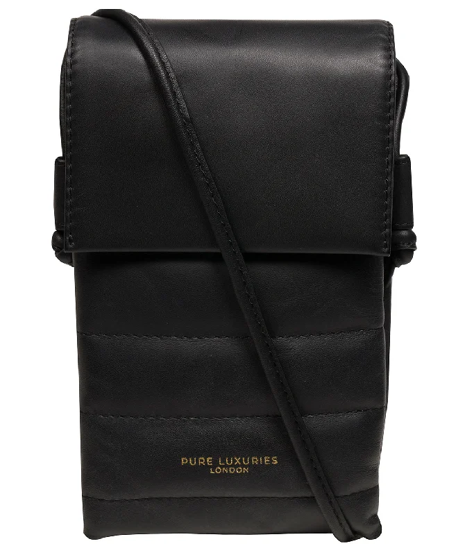 'Chloe' Black Leather Cross Body Phone Bag Limited-Stock Handbag Sale For A Stylish Look 'Chloe' Black Leather Cross Body Phone Bag Limited-Stock Handbag Sale For A Stylish Look