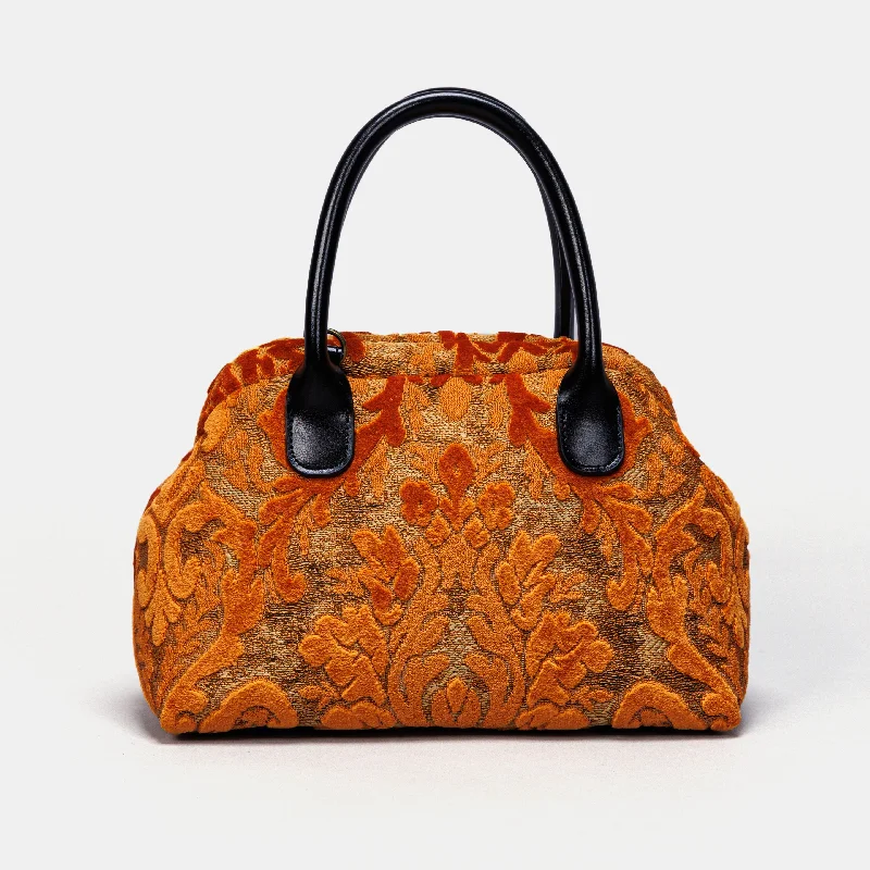 Burnout Velvet Orange Carpet Satchel Timeless Handbags Now At Special Discounts