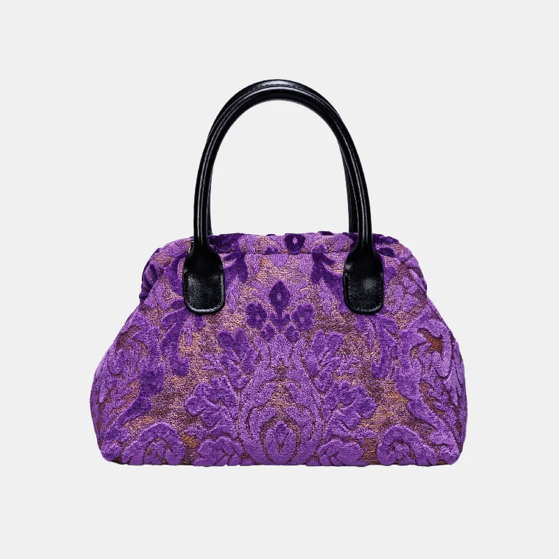 Burnout Velvet Purple Carpet Satchel Chic Bags, Shop Now & Save