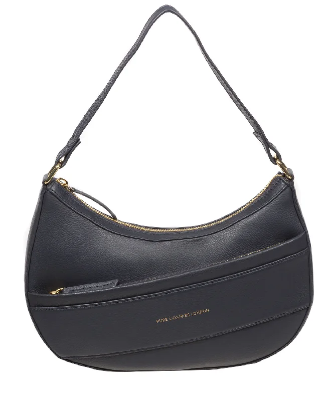 'Emma' Navy Nappa Leather Grab Bag Affordable Elegance, Grab Yours Now